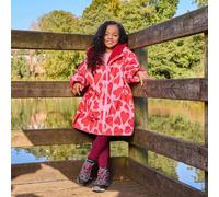 OHS Kids Hearts Sherpa Lined Drying Changing Robe Water Resistant in Pink | Size: Large OHS Pink L