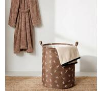 OHS Kids Laundry Basket Baby Storage Hamper Toy Basket, Brown Bow Print