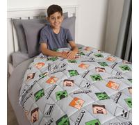 OHS Kids Minecraft Weighted Blanket 3kg Sensory Sleep Throw in Grey OHS Grey