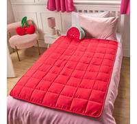 Ohs Kids Plain Reversible Weighted Blanket Supersoft Sensory Sleep Therapy Throw - Pink/red
