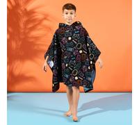 Dreamscene Hooded Towels for Kids Black, Gaming Kids Swimming Towel Beach Summer Holidays Kids Changing Robe Hooded Towel Lightweight Oversized Privacy, One Size