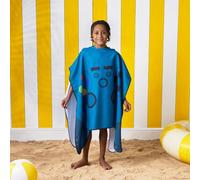 OHS Kids Poncho Beach Towel Hooded Quick Dry Microfibre Holiday, Gaming Teal