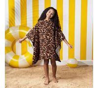 OHS Kids Poncho Beach Towel Hooded Quick Dry Microfibre Holiday, Leopard
