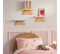 Ohs Kids Set Of 3 Croissant Novelty Floating Shelves Wall Mounted Display