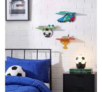 OHS Kids Set of 3 Football Novelty Floating Shelves Wall Mounted Display OHS Multicolor