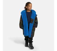 OHS Kids Smiley Face Water Resistant Coat Sherpa Drying Changing Robe in Black | Size: S/M OHS Black S/M