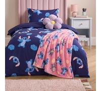 Ohs Kids Stitch Throw Soft Coral Fleece Thermal Bedspread Blanket - 100 X 120Cm - Pink