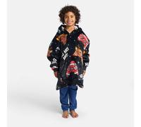 OHS Kids Xmas Gaming Sherpa Flannel Hoodie Blanket in Black OHS Black One Size