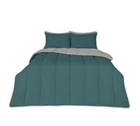 OHS King Size 10.5 Tog Coverless Duvet, Reversible Washable Coverless King Duvet Travel Summer Camping Duvet Soft Warm Comfy Bedding with Pillowcase, Grey/Teal