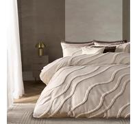 OHS King Size Bedding, Super Soft Cosy Warm Elegant Tufted Contour King Size Duvet Cover Sets Stylish Comfy Easy Care Duvet Cover Sets with Matching Pillowcases, Ivory