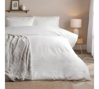 OHS King Size Bedding, Super Soft Cosy Warm Luxurious Embossed Design King Size Duvet Cover Sets Stylish Comfy White Bedding with Matching Pillowcases