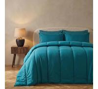 OHS King Size Coverless Duvet, 10.5 Tog Quilt Duvet with Pillowcases - Teal | Reversible Super Soft Warm Microfibre Coverless Duvet Comfortable Summer Winter Travel Camping Blanket King Size Duvet
