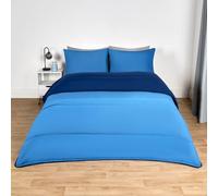 OHS 10.5 Tog King-Size Coverless Duvet, Reversible Washable Coverless Duvet Travel Summer Camping Duvet Soft Warm Comfy Bedding with Pillowcase, Navy/Blue