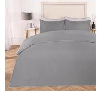OHS King Size Duvet Cover Set Piped Edge, Soft Comfy & Durable White Piped Edge Design Microfibre Luxury Solid Color King Bedding Set & 2 Pillowcase, Grey/White