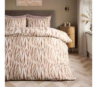 OHS King Size Duvet Cover Sets, Super Soft Cosy Warm Microfibre Polyester Watercolour Reversible King Size Quilt Cover Set Luxurious Comfy Bedding with Matching Pillowcases, Zebra Beige