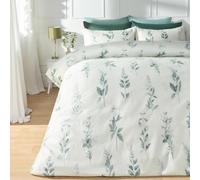 OHS King Size Duvet Cover Sets, Super Soft Cosy Warm Modern Waffle Botanics Design King Size Bedding Breathable Comfy Easy Care Duvet Cover Sets with Matching Pillowcases, Green
