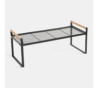 OHS Kitchen Cupboard Organiser Countertop Storage, Black Metal Wire Kitchen Shelf Organiser Stackable Spice Holder Air Fryer Shelf Stand Bakers Rack Cupboard Organiser