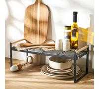 OHS Kitchen Rack Stand Countertop Storage Metal Shelf Organiser in Black OHS Black