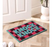 Ohs Knock Knock Coir Doormat Checkerboard Non Slip Door Rug
