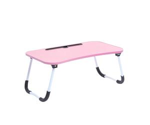 OHS Laptop Stand For Bed & Sofa with Foldable Legs Laptop Table For Working From Home Portable & Lightweight Breakfast Tray, 60x35x26cm - Blush Pink