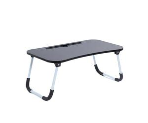 OHS Laptop Table for Working from Home, Bed Table Laptop Accessories Portable & Sturdy Breakfast Adjustable Desk Stand, Charcoal - 60 x 35 x 26cm