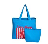 OHS Large Beach Bags for Women, Beach Tote Bag with Matching Zip Pouch Waterproof Lining Reusable Grocery Bags for Women Travelling Shopping - Slogans