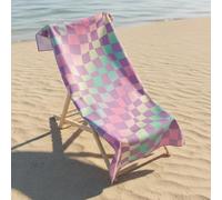 OHS Large Beach Towel Ombre Checkboard, Super Soft Quick Dry Sand Free Beach Towels for Adults Kids Lightweight Compact Travel Pool Swim Summer Essentials Microfibre Towel, Multi - 71 x 152cm