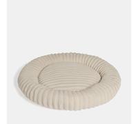 OHS Large Dog Bed, Faux Fur Ribbed Round Donut Dog Bed Ultra Soft Plush Calming Pet Beds Non-Slip Bottom Anti Anxiety Washable Cuddler Beds for Cat, Cream - 70 x 70cm