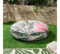 OHS Large Outdoor Cushion Round Decor Garden Filled, Green Tropical