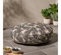 OHS Large Outdoor Cushion Round Decorative Floor Garden Water Resistant in Black OHS Black