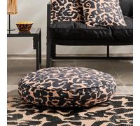 Ohs Large Outdoor Cushion Round Decorative Floor Garden Water Resistant - Leopard