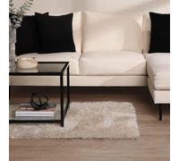 Ohs Large Shaggy Floor Rug Plain Soft Sparkle Glitter, Natural - 120X170Cm