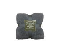 OHS Large Teddy Fleece Throw Blanket in Charcoal | Size: 150 cm x 200 cm OHS Charcoal 150 cm x 200 cm