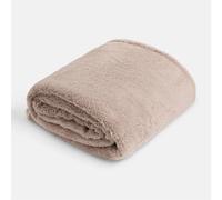 OHS Large Teddy Fleece Throw Blanket in Light Brown | Size: 125 cm x 150 cm OHS Light Brown 125 cm x 150 cm
