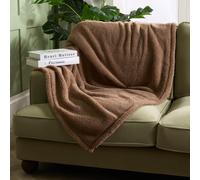 OHS Large Teddy Fleece Throw Blanket in Light Brown | Size: 150 cm × 200 cm OHS Light Brown 150 cm × 200 cm
