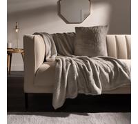 OHS Large Teddy Fleece Throw Blanket in Silver | Size: 125 cm x 150 cm OHS Silver 125 cm x 150 cm