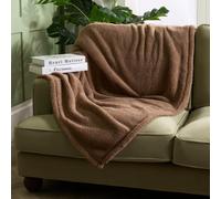 Ohs Large Teddy Fleece Throw Blanket, Mocha - 200 X 240Cm