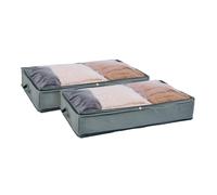 OHS Large Underbed Storage Bags 2 Pack Clothes Shoes Organiser in Grey OHS Grey