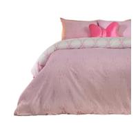 OHS Lattice Bow Bedding, for Women Super Soft Warm Cosy Bow Print Girls King Duvet Cover Sets Comfy Microfibre Reversible King Size Bedding Set with Pillowcases, Pink/White