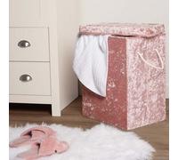 OHS Laundry Bag Crushed Velvet Foldable Compact Clothing Storage Basket