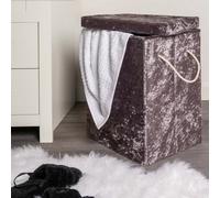 OHS Laundry Bag Crushed Velvet Foldable Compact Clothing Storage Basket