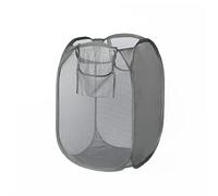 OHS Laundry Basket, Large Mesh Collapsible Washing Basket Pop Up Laundry Bag Dirty Clothes Hamper with Handles Foldable Pop Up Bin Mesh Baskets for Bathroom Kids Room College Dorm, Charcoal Grey
