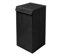 OHS Laundry Basket with Lid Faux Linen Foldable Laundry Hamper, Black