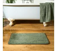 OHS Leaf Bath Mat Bathroom Shower Non-Slip Toilet Memory Foam Thick Absorbent Rug in Green OHS Green