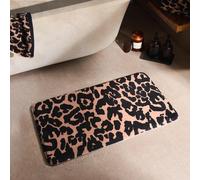 OHS Leopard Bath Mat Cushioned Non Slip Shower Bathroom Mat Absorbent in Medium Beige OHS Medium Beige