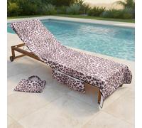 OHS Leopard Beach Towel with Bag Quick Dry Absorbent Travel Spa in Pink OHS Pink