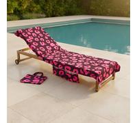 OHS Leopard Beach Towel with Bag Quick Dry Absorbent Travel Spa OHS Multicolor