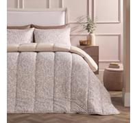 OHS Leopard Coverless 10.5 Tog Duvet Set Coverless Duvet, Stone - Double | All in One Coverless Duvet No Cover Needed Soft Polyester 10.5 Tog Double Bed Washable