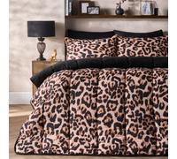 Ohs Leopard Coverless 10.5 Tog Duvet Set Pillowcase Quilted Cover - King