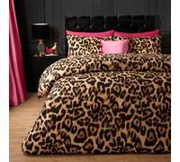 OHS Leopard Duvet Cover Bedding Set Animal Quilt Soft Pillowcase in Natural | Size: King OHS Natural King